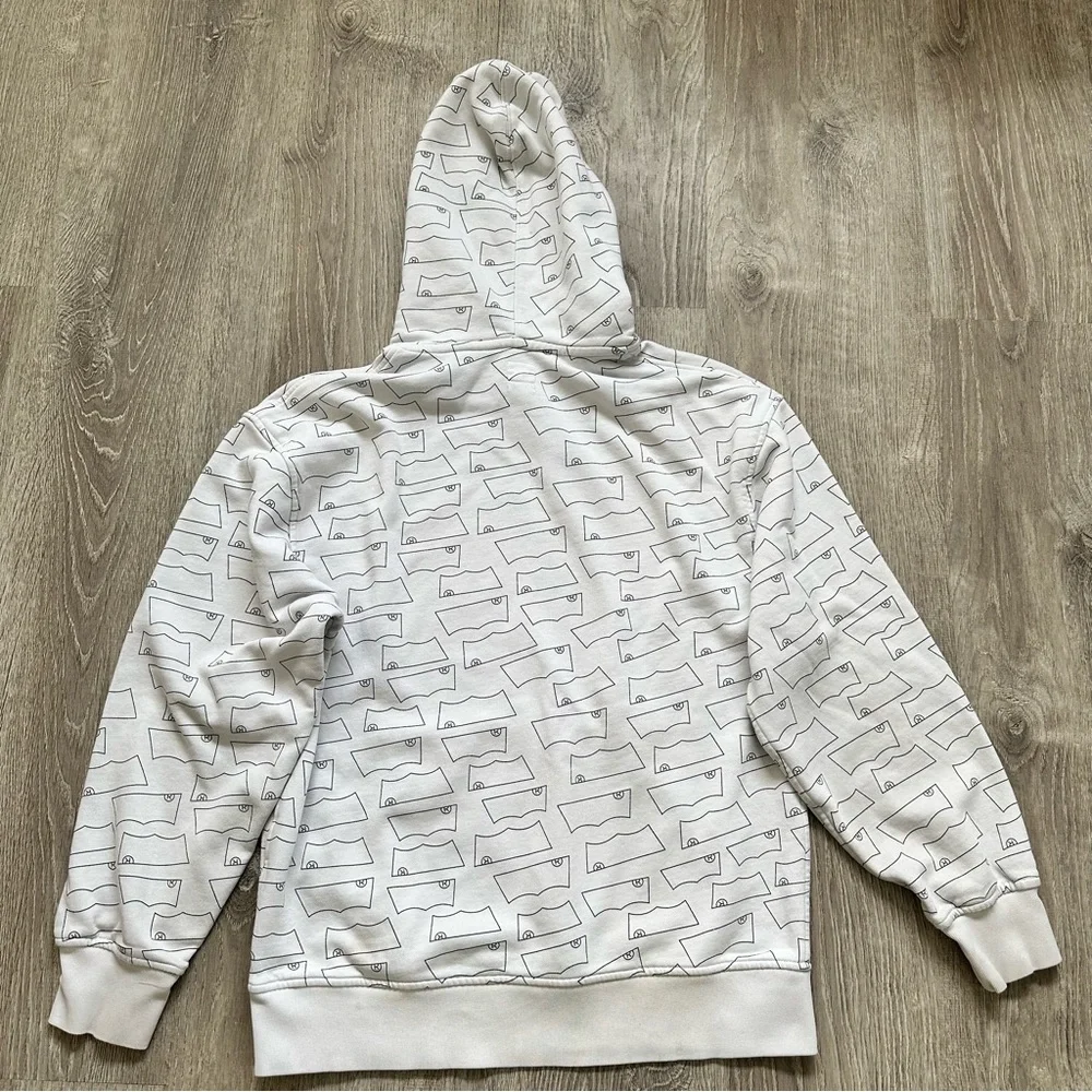 Levi's White Pullover Batwing‎ Hoodie Sweatshirt sz small
